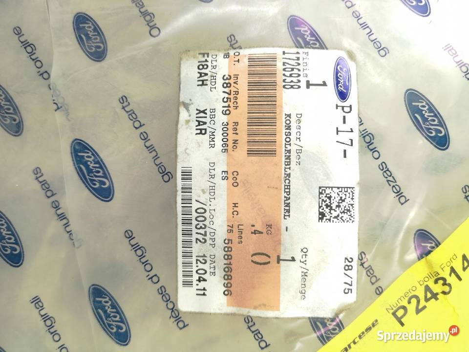 PANEL LISTWA KONSOLI ŚRODKOWEJ FORD C 2010 NOWY Deski rozdzielcze, konsole