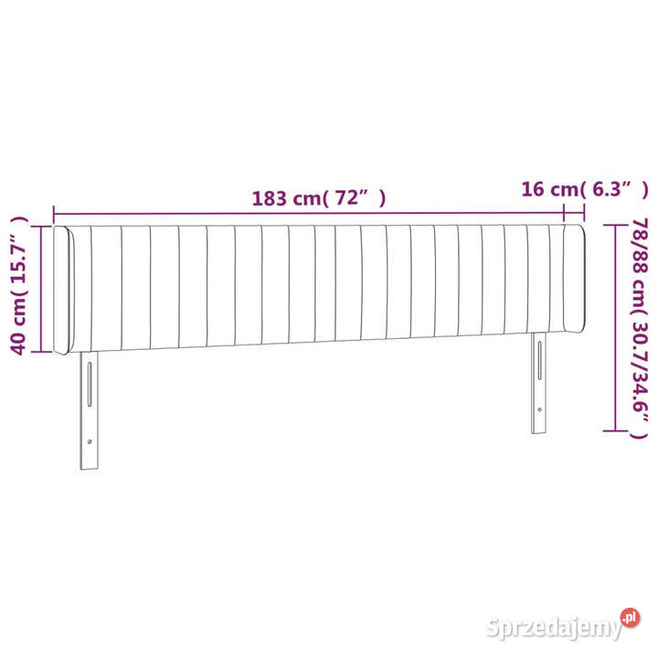 Zagłówek do łóżka z LED taupe 183x16x7888 Warszawa sprzedam