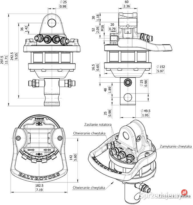 Rotator Hydrauliczny GR30 OBROTNICA CHWYTAK HDS nieuszkodzony kujawsko-pomorskie Solec Kujawski sprzedam