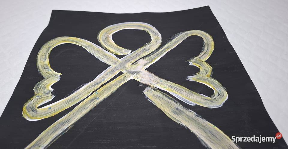 Praca plastyczna Anioł na czarnym tle 295x42 Czeladź