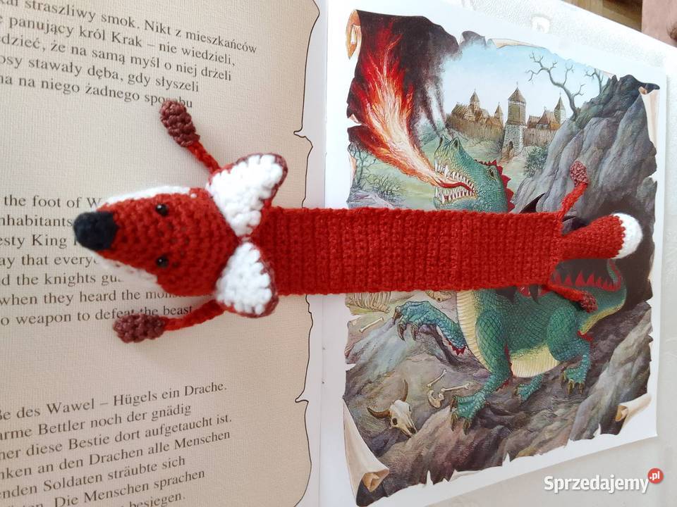 Zakładka do książki lisek szydełkowa rękodzieło Garbów