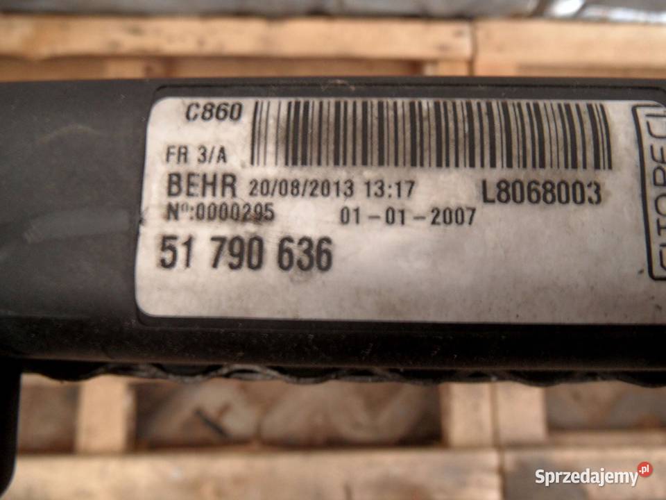 FIAT QUBO 13 MULTIJET 13r chłodnica wody
