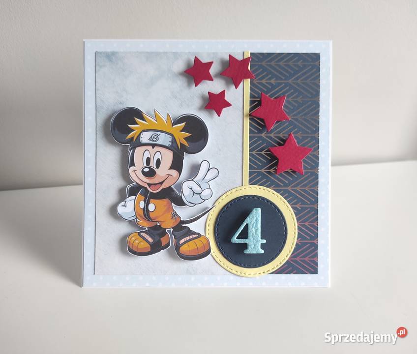 Kartka urodzinowa ręcznie robiona Myszka Miki sprzedam