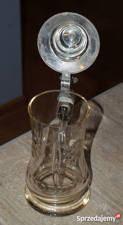 Przedwojenny szklany kufel małopolskie Tarnów