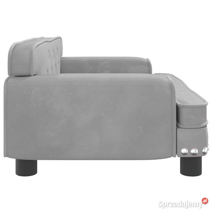 Sofa dzieci jasnoszara 70x45x30 aksamit Warszawa