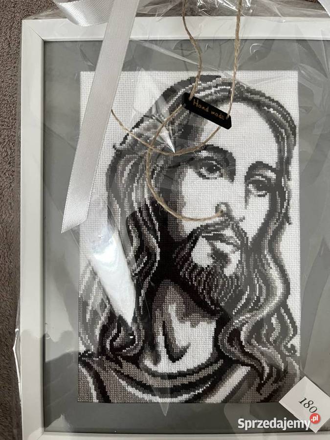 Jezus Chrystus w odcieniach szarości Rękodzieło Olsztyn