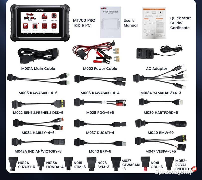 Profesjonalny skaner motocyklowy Ancel MT700 PRO Gdańsk