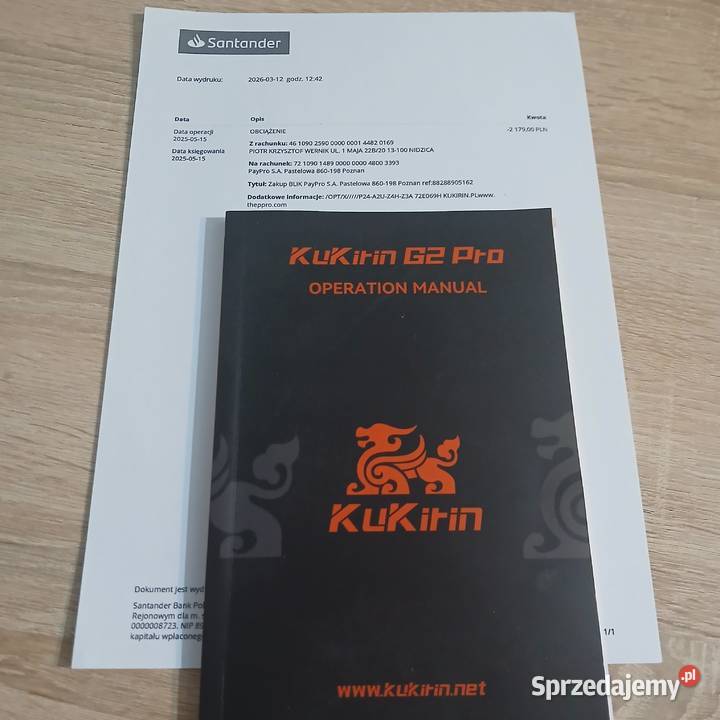 KuKirin G2 Pro 111 nowa dowód zakupu garażowana Nidzica sprzedam