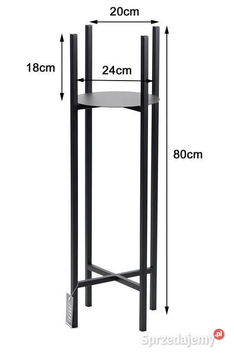 Kwietnik Metalowy Stojak na kwiaty 80 czarny Sobienie-Jeziory