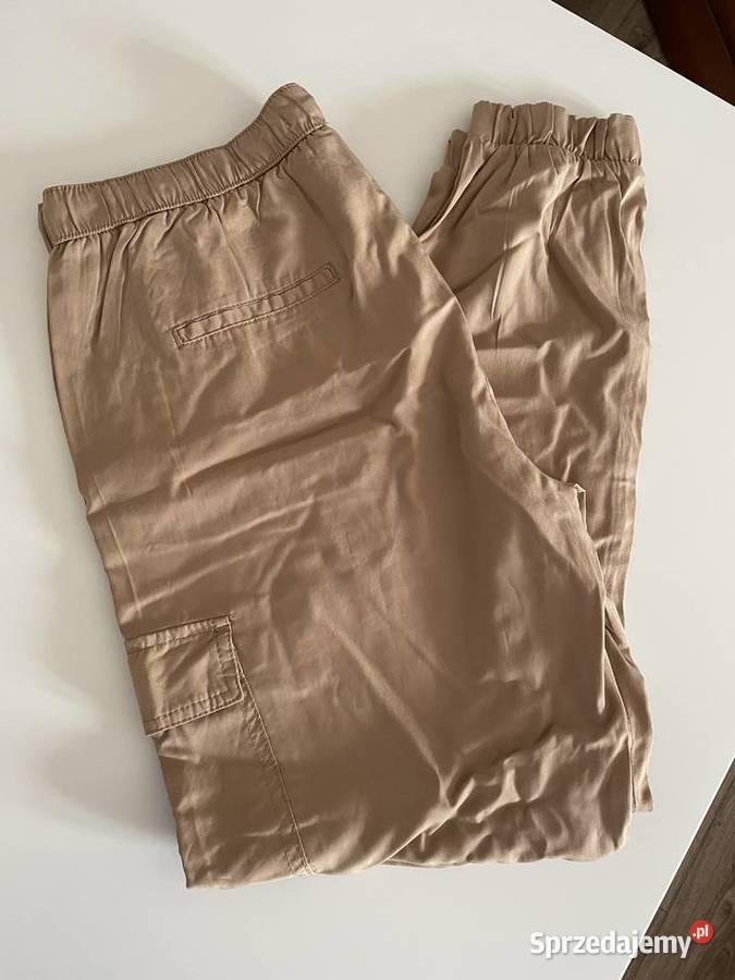Spodnie jogger cargo beige materiałowe joggersy mazowieckie Ząbki