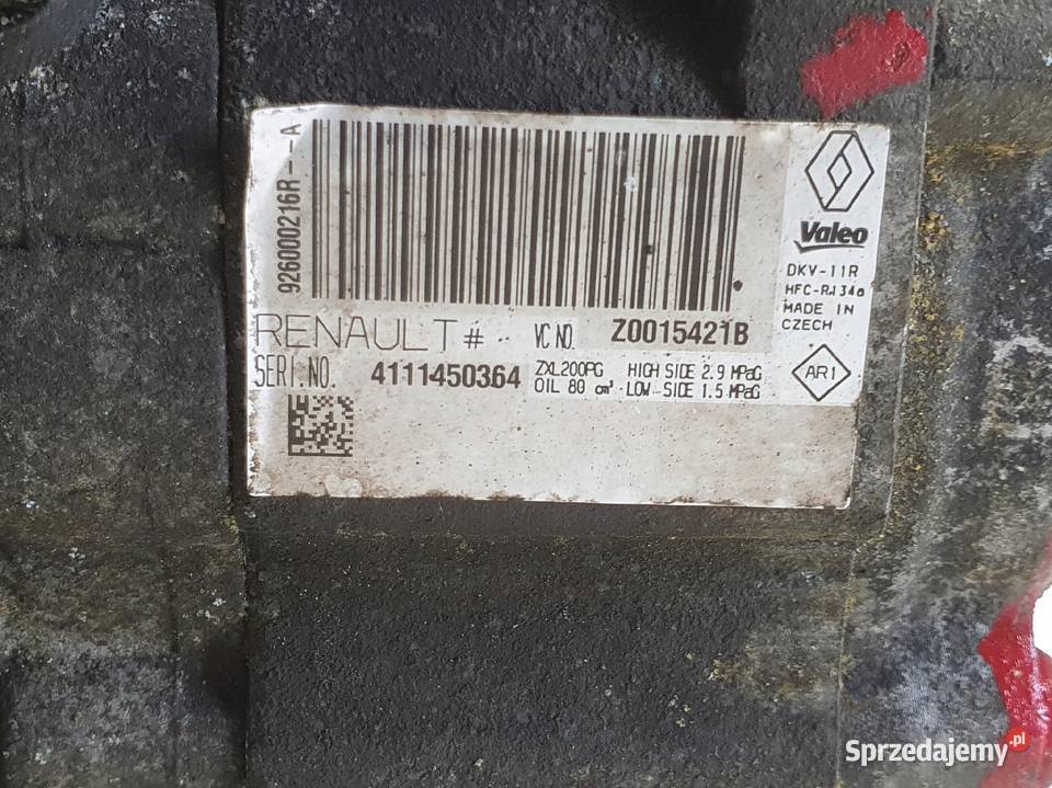 SPRĘŻARKA KLIMATYZACJI Dacia Sandero II 09 TCE osobowe