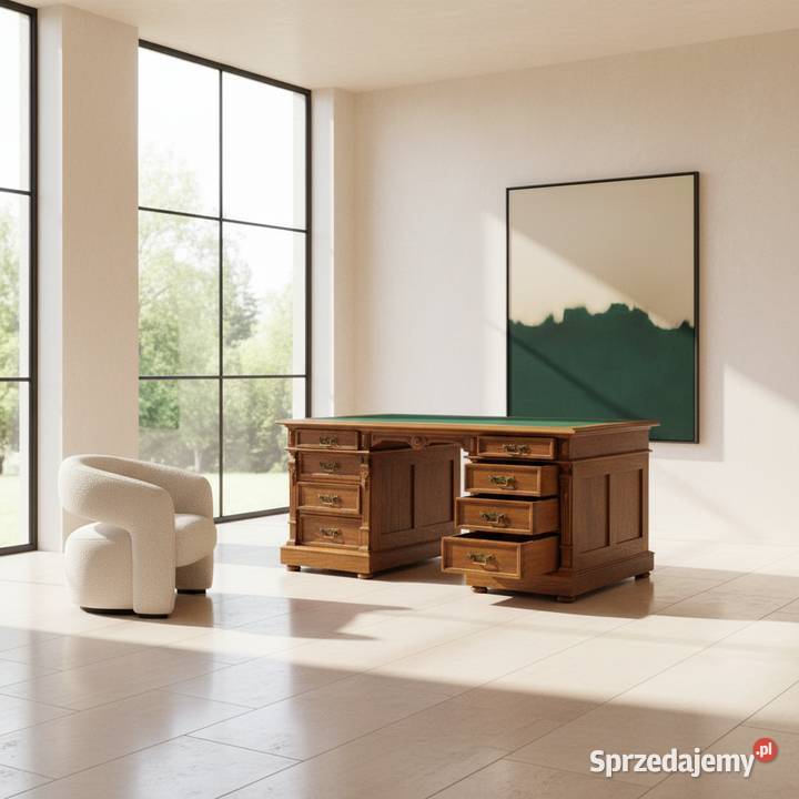 ANTYCZNE BIURKO DĘBOWE lata 30 styl eklektyczny