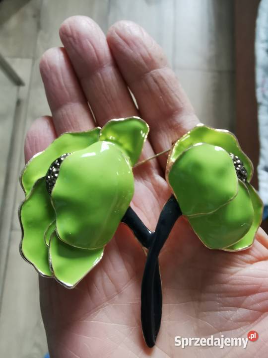 Broszka damska duże neonowe piwonie małopolskie Kraków