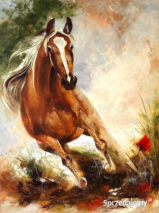 Kowalik Koń w galopie 60x80 obraz olejny Antyki, Sztuka, Kolekcje Warszawa