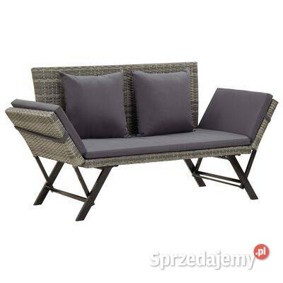 vidaXL Ławka ogrodowa z poduszkami 176 szara Warszawa
