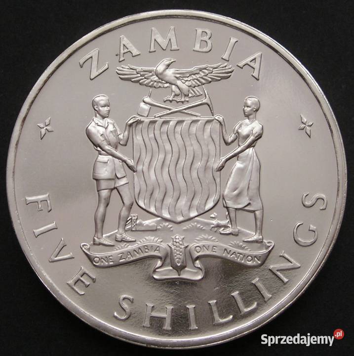 ZAMBIA 5 SHILLING 1965 PREZYDENT KAUNDA LUSTRO Łódź