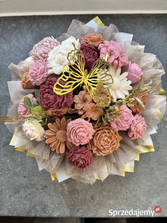 Bukiet z mydlanych kwiatów Flowerbox Sztuczne kwiaty i owoce Wyposażenie wnętrz Kikół