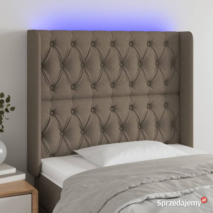 Zagłówek do łóżka z LED taupe 93x16x118128 mazowieckie Warszawa