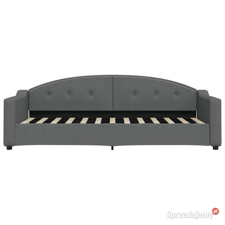 Sofa z funkcją spania ciemnoszara obita tkaniną Warszawa