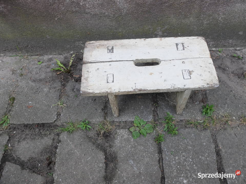 Stary wiejski taboret ławeczka ryczka 801 20cm Kościan