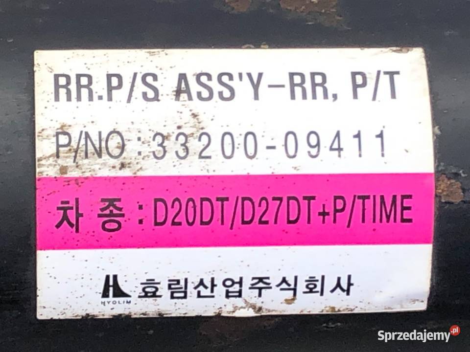 WAŁ NAPĘDOWY TYŁ SSANGYONG KYRON SUV 20 141 osobowe