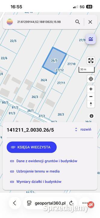 Sprzedam działkę budowlaną budowlana Nowe Osiny