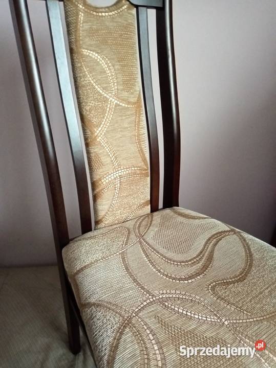 Eleganckie nowe krzesła tapicerowane drewniane4