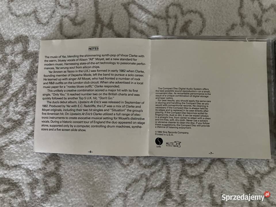 Płyta CD Yaz Upstairs At Erics Klasyka 1 Lata 80 śląskie Czerwionka-Leszczyny sprzedam