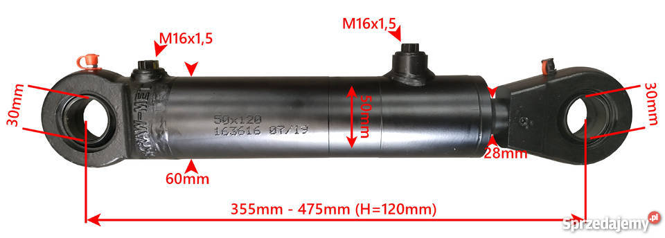 Siłownik Hydrauliczny Cylinder 50x28 SKOK 120 Pozostałe kujawsko-pomorskie Solec Kujawski sprzedam