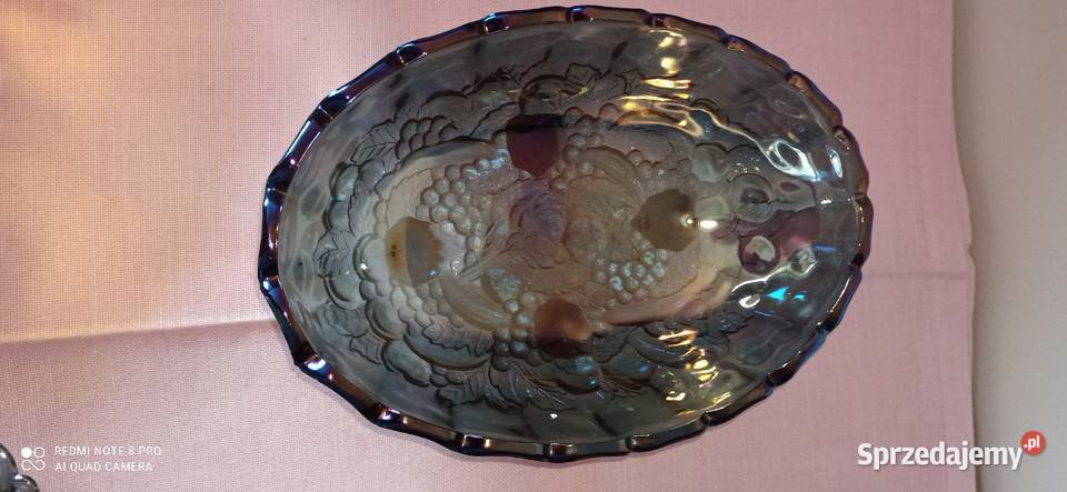 Karnawałowa szklana miska na owoce Indiana Amber Gdańsk