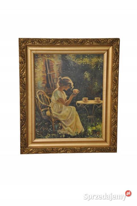 Józef Mehoffer Dziewczyna w Ogrodzie Stary Obraz Obrazki i obrazy małopolskie Kraków