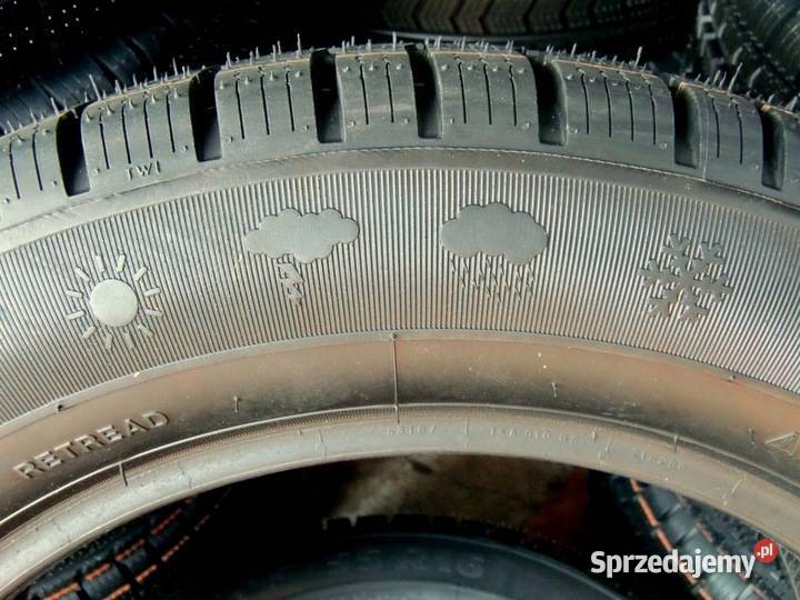 Opony CAŁOROCZNE bieżnikowane nowe 18565R15 15cale małopolskie Zabrnie sprzedam