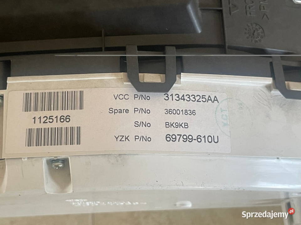 LICZNIK ZEGARY VOLVO S60 V60 V70 XC60 31343325AA Barwałd Dolny