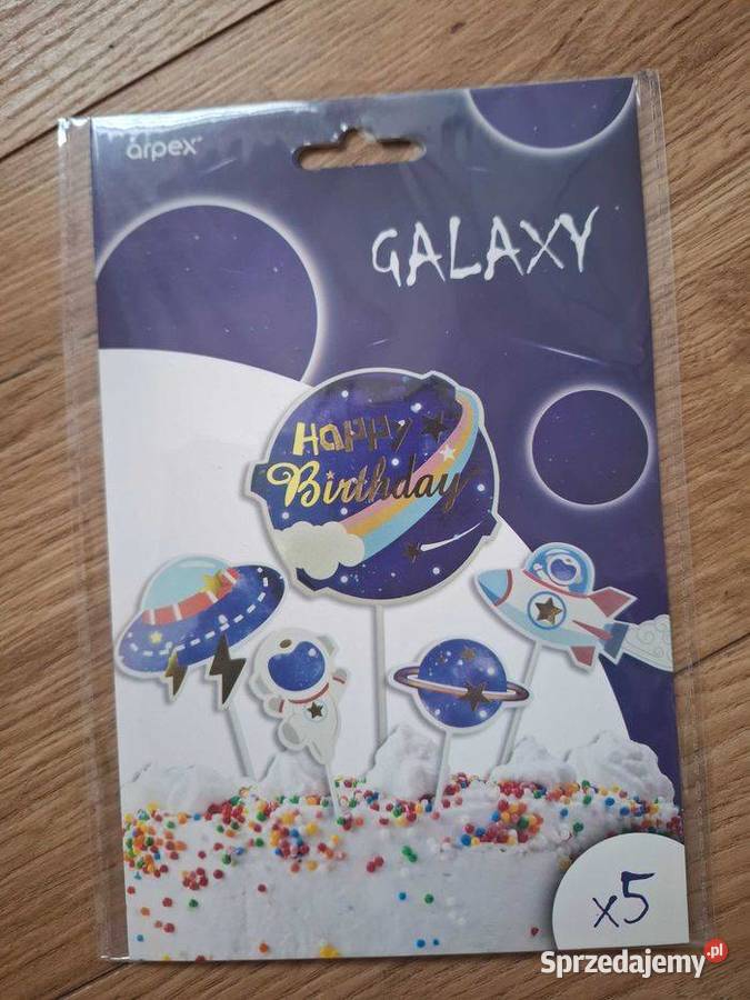 Topper na tort kosmos planety zestaw