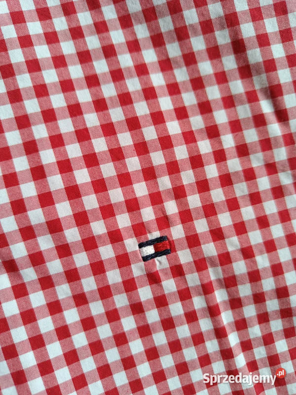Koszula Tommy Hilfiger czerwona w białą kratkę r Rozmiar XL Dąbrowica