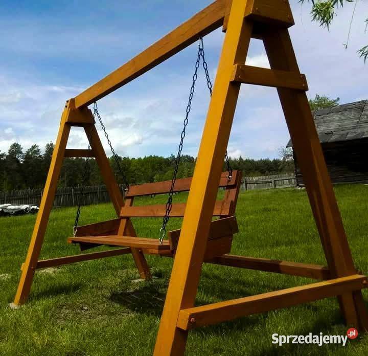 Huśtawka Ogrodowa Drewniana drewno Sarny