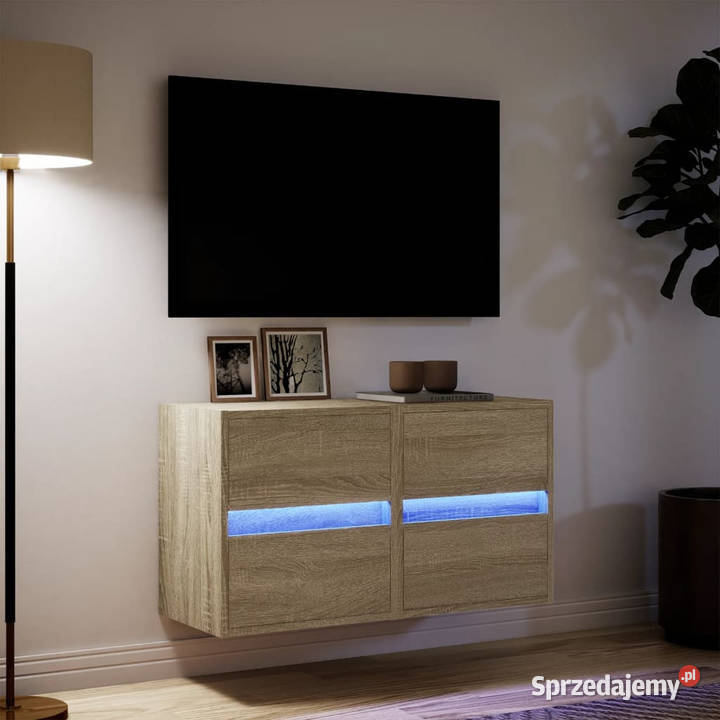 Ścienne szafki TV z LED 2 dąb sonoma 41x31x45 Warszawa