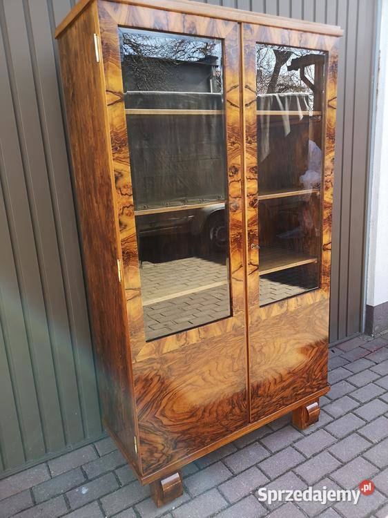 Witryna Biblioteka ARTDECO Orzech Politura Stara Swarzędz