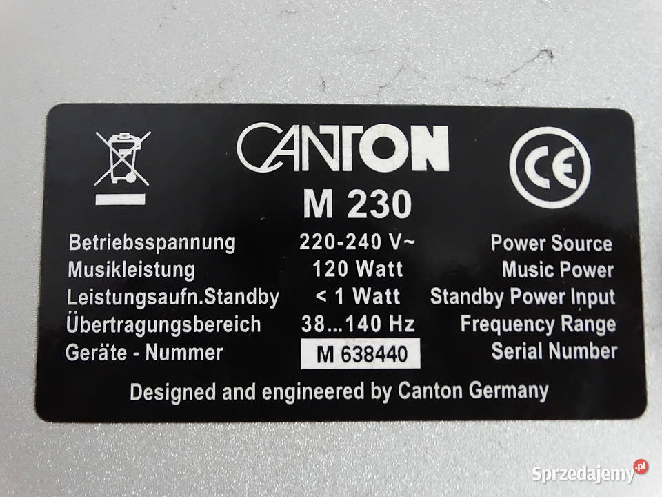Subwoofer Aktywny CANON M 230 120W Niemiecka Biłgoraj sprzedam