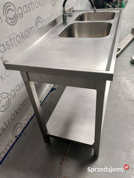 Stół z 2 zlewami i półką 140x60x85 Wrocław