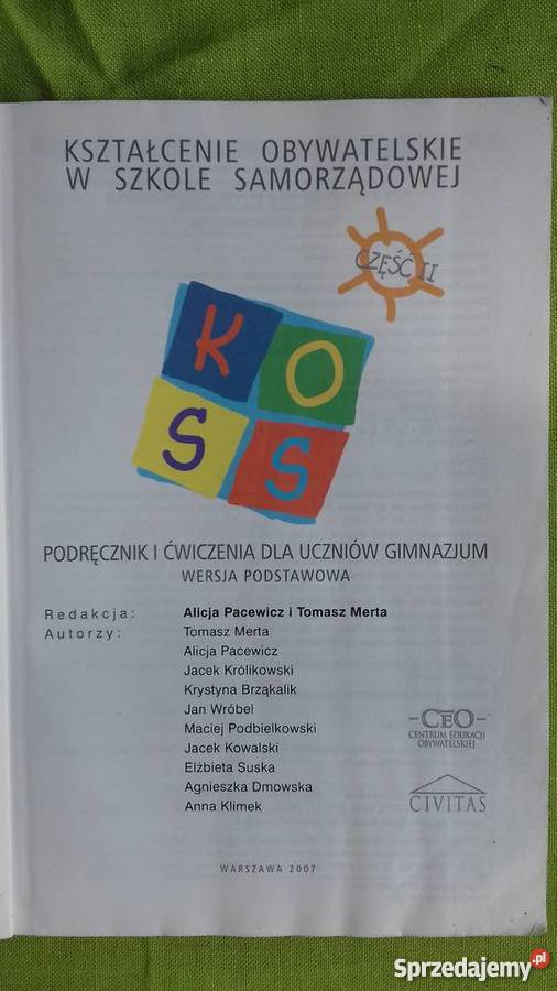 Wiedza o społeczeństwie w gimnazjum część 2 mazowieckie Małkinia Górna