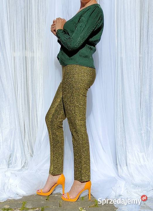 Złote spodnie cygaretki Indiska 42 XL 40 L zachodniopomorskie Szczecin sprzedam