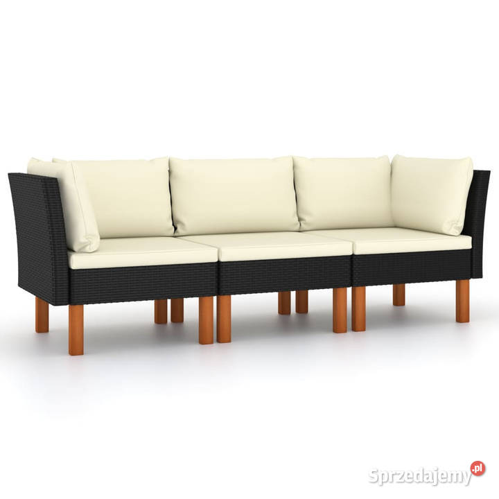 3osobowa sofa ogrodowa z poduszkami polirattan