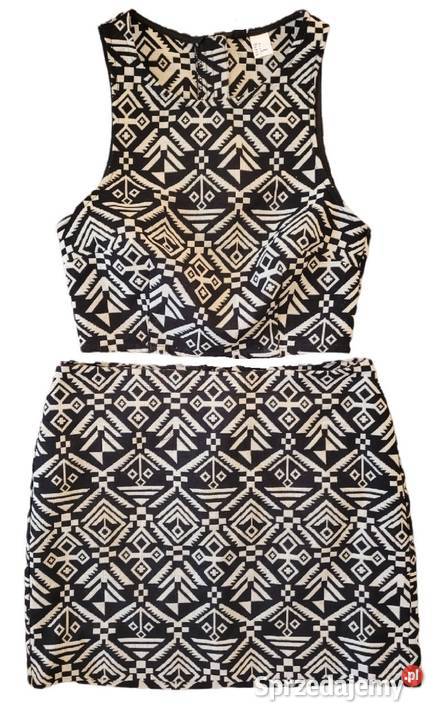 HM komplet zestaw spódniczka mini crop top XSS Kalisz
