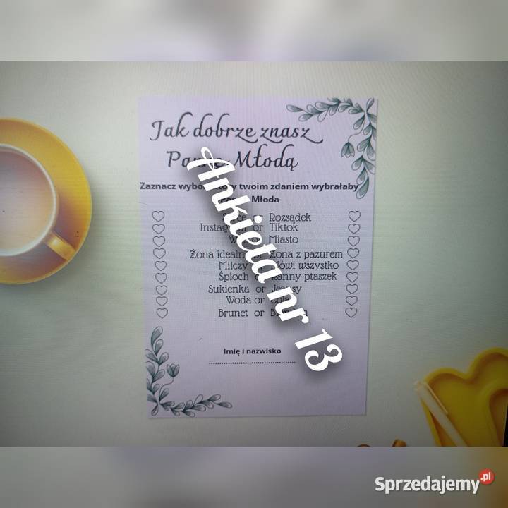 Ankieta na wieczór panieński pdf