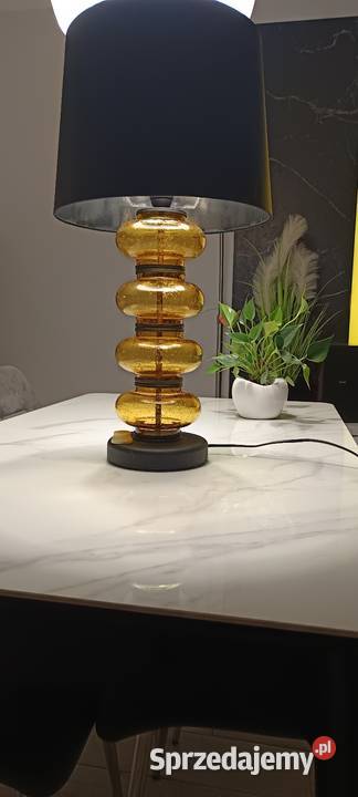 Duża miodowa jednopunktowa szklana lampa Chorzów sprzedam