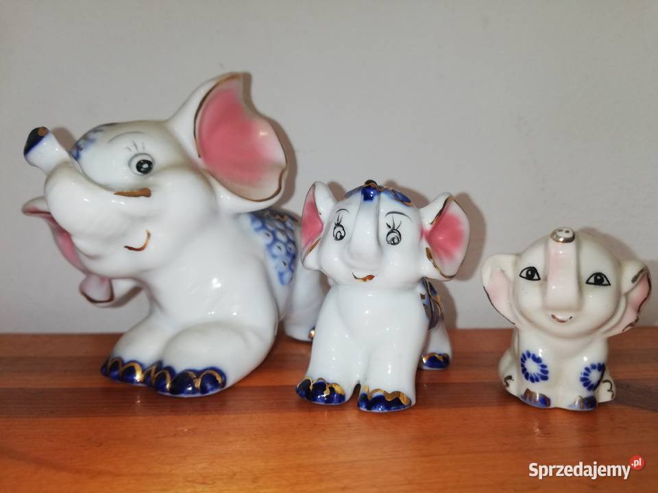 Stare porcelanowe słoniki Kolekcja Warszawa sprzedam