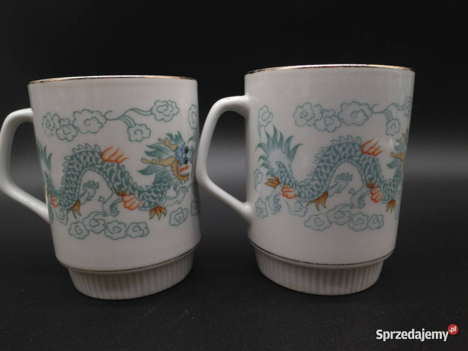 2 kubki porcelanowe kubek chiński retro smoki Raszków sprzedam