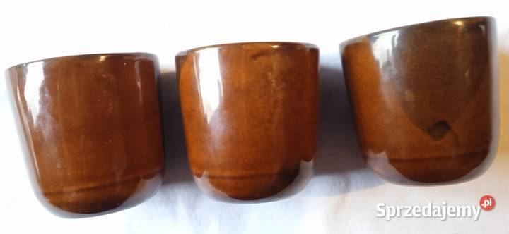 Ceramiczne szkliwione kubeczki Pruszków PRL Antyki, Sztuka, Kolekcje Koźminek