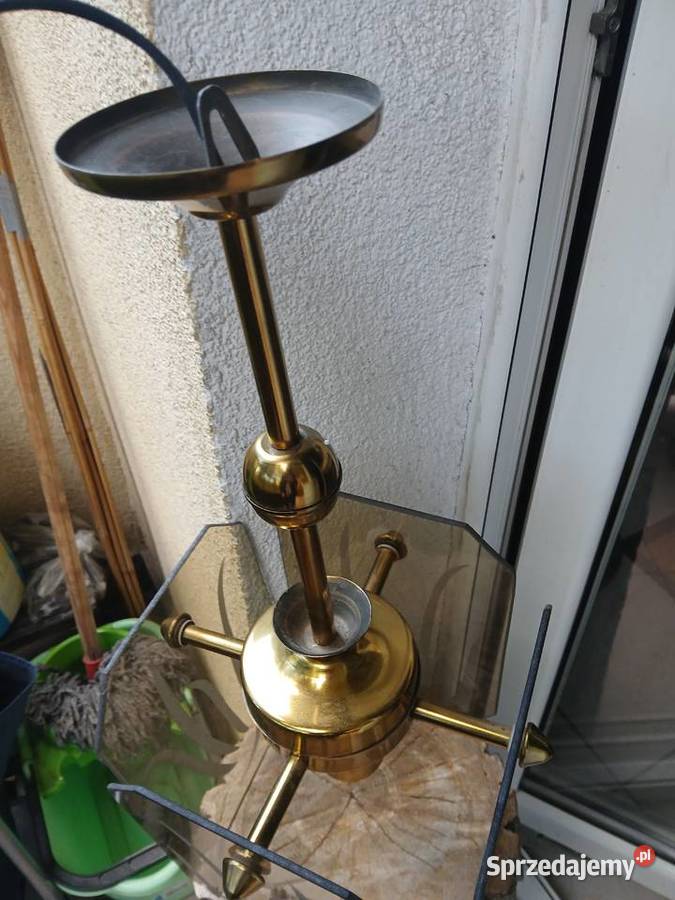 Mosiężna lampa wisząca vintage Łódź